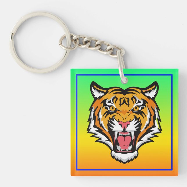 Roaring Tiger Head-25818 Key Ring (Front)