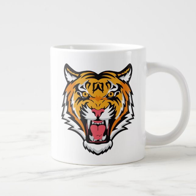 Roaring Tiger Head-25818 Large Coffee Mug (Right)