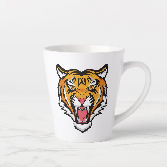 Roaring Tiger Head-25818 Latte Mug (Right)