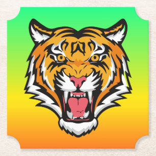 Roaring Tiger Head-25818 Paper Coaster
