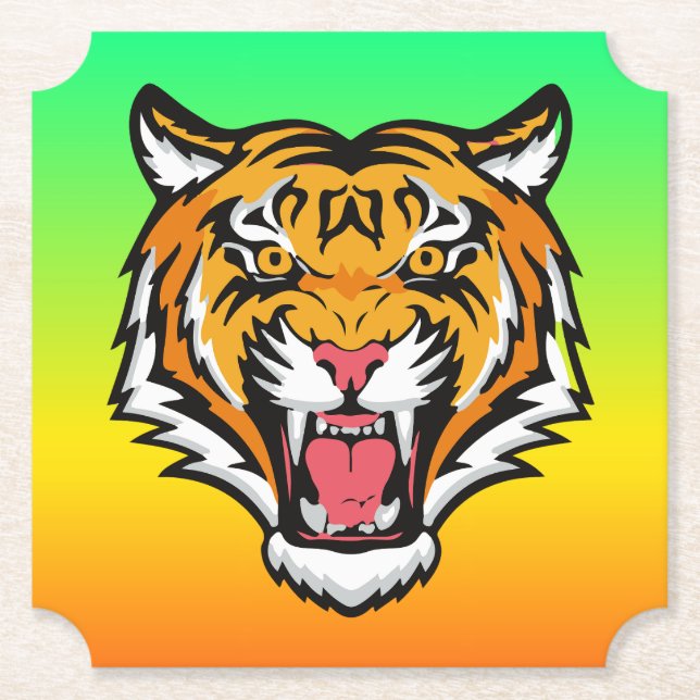 Roaring Tiger Head-25818 Paper Coaster (Front)
