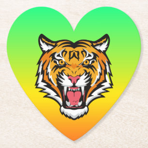 Roaring Tiger Head-25818 Paper Coaster