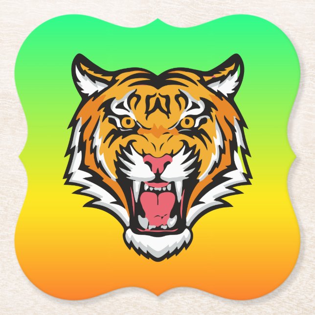 Roaring Tiger Head-25818 Paper Coaster (Front)