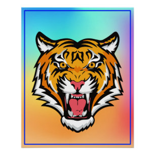 Roaring Tiger Head-25818 Poster