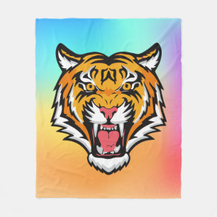 Roaring Tiger Head-25818 Travel Mug Fleece Blanket