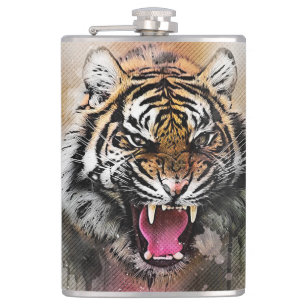 Roaring Tiger Hip Flask