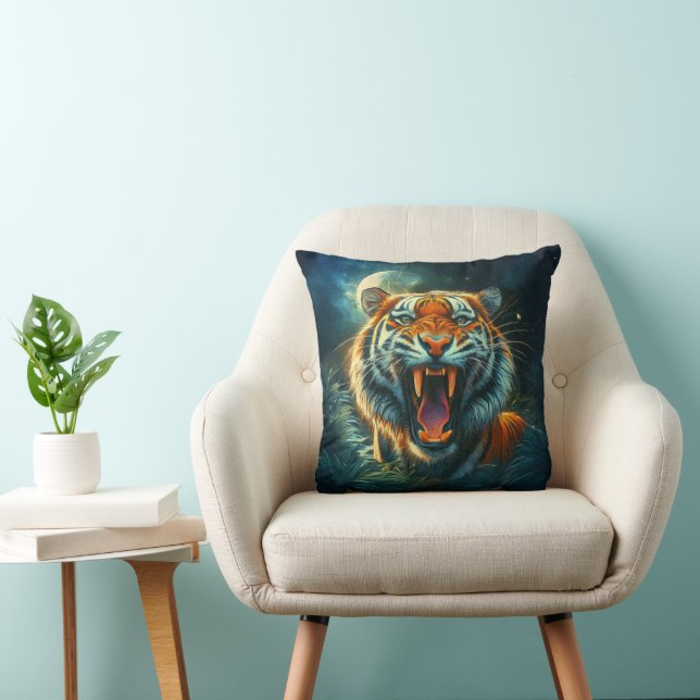 Roaring Tiger Moonlit Jungle Cushion (Chair)