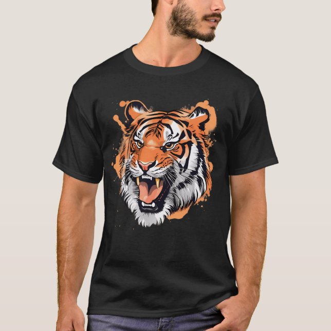 Roaring Tiger Portrait T-Shirt (Front)