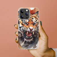 Roaring Tiger Watercolor Personalise Jungle Animal