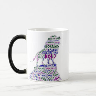Roaring Tiger Word Art Magic Mug