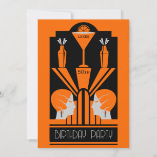 Roaring Twenties Art Deco Birthday Invitation