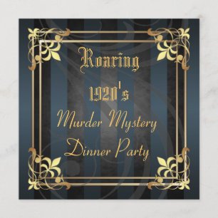 Roaring Twenties Art Deco Black Party Invitation