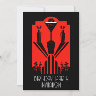 Roaring Twenties Art Deco Gangster Birthday  Invitation