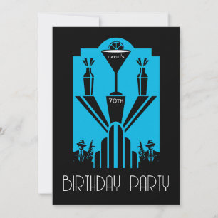 Roaring Twenties Art Deco Gangster Birthday Invitation