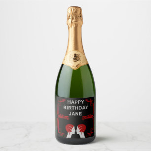 Roaring Twenties Art Deco Gangster Birthday  Sparkling Wine Label