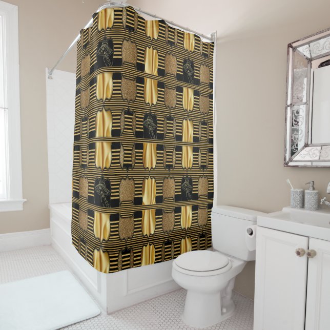 Roaring Twenties Art Deco Shower Curtain (In Situ)