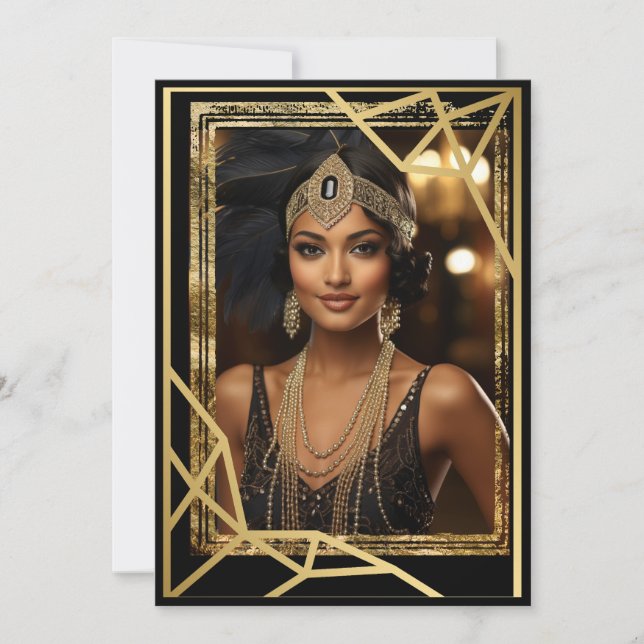 Roaring Twenties Flapper Note Card (Front)