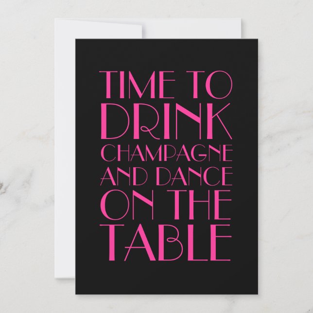 Roaring Twenties Fuchsia Bridal Shower Invitation (Front)