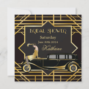 Roaring Twenties Gatsby Style Bridal Shower Invitation