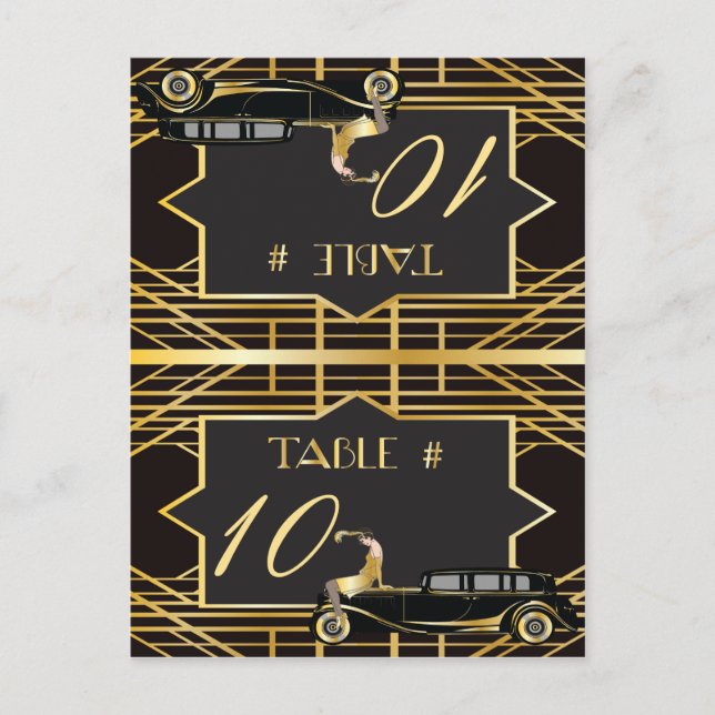 Roaring Twenties Gatsby Style Place Card (Front)