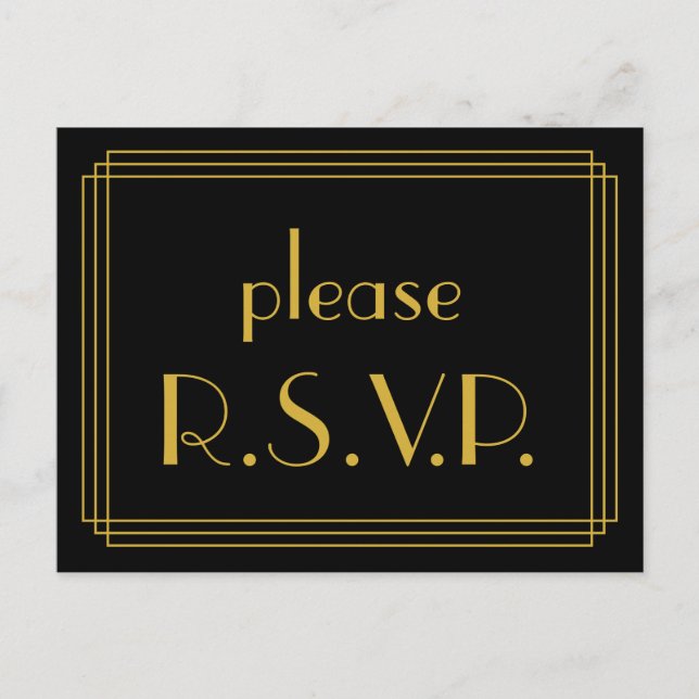 Roaring Twenties Look RSVP Postcard (Front)