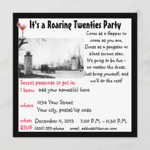 Roaring Twenties  Party Invitation