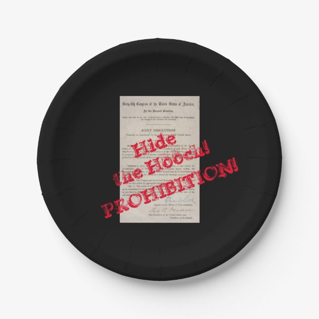 Roaring Twenties Speakeasy Prohibition Hooch Paper Plate (Front)