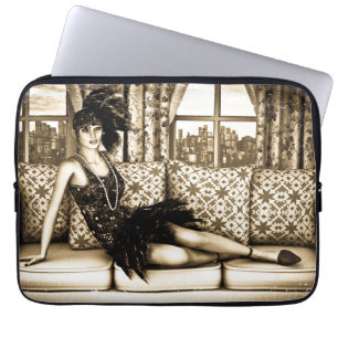 Roaring Twenties Vintage Retro 20th 30th Years Laptop Sleeve