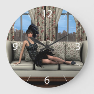 Roaring Twenties Vintage Retro 20th 30th Years Large Clock
