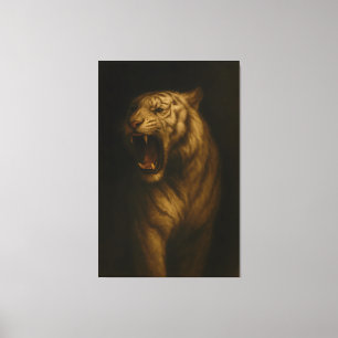Roaring White Tiger – Fine Art Premium Canvas Prin