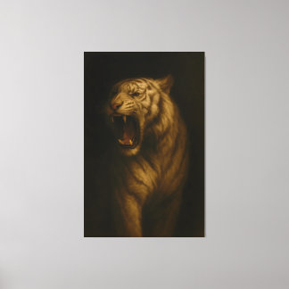Roaring White Tiger – Fine Art Premium Canvas Prin