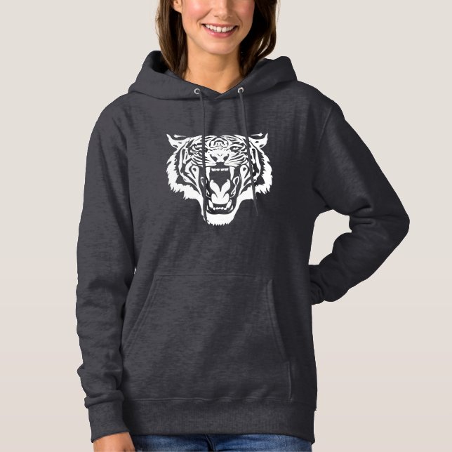 Roaring White Tiger Hoodie (Front)