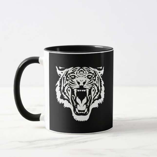 Roaring White Tiger Mug (Left)