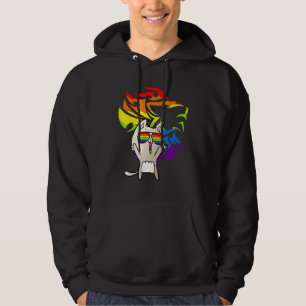 Roaring With Pride Cute Lgbt Cat In Rainbow Sungla Hoodie