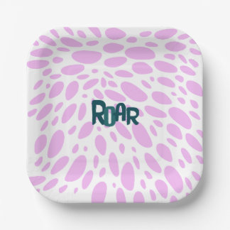 Roarsome 2nd Girls Birthday party plates