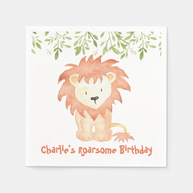 Roarsome Birthday Napkins (Front)