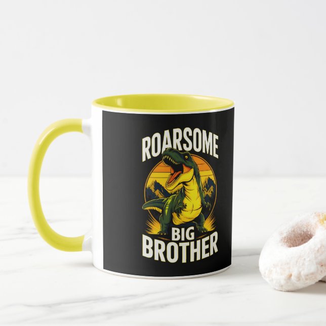 Roarsome Dinosaur Big Brother Mug (With Donut)
