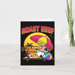 Roast Beef Beach Cow Funny Farm Animal Christian Card