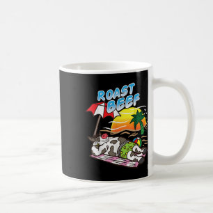 Roast Beef Cow Tanning At The Beach Funny Bbq Meat Coffee Mug