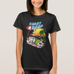 Roast Beef Cow Tanning At The Beach Funny Bbq Meat T-Shirt
