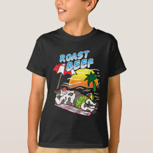 Roast Beef Cow Tanning At The Beach Funny Bbq Meat T-Shirt