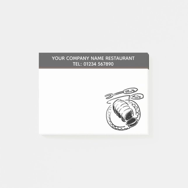 Roast Beef Restaurant Illustration Theme Post-it Notes (Front)