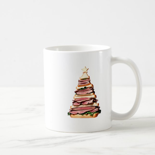 Roast Beef Sandwich Christmas Tree  Coffee Mug (Right)