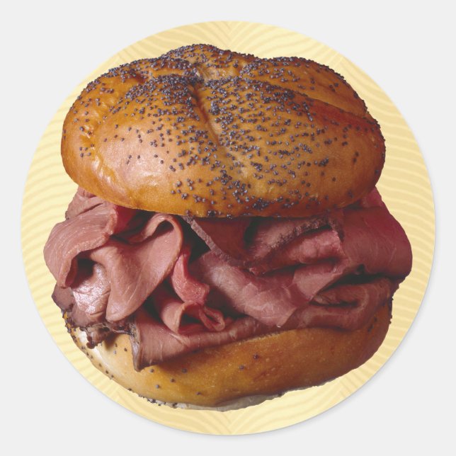 Roast Beef Sandwich Classic Round Sticker (Front)