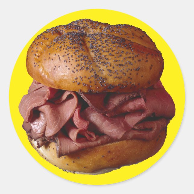 Roast Beef Sandwich Classic Round Sticker (Front)