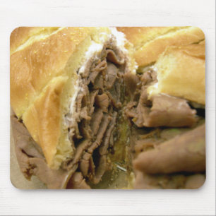 Roast beef sandwich with creamy goat cheese mouse mat