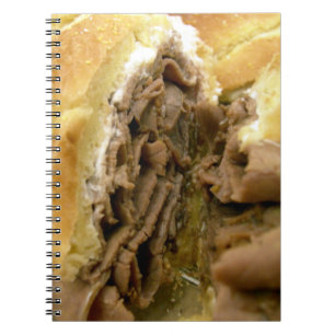 Roast beef sandwich with creamy goat cheese notebook