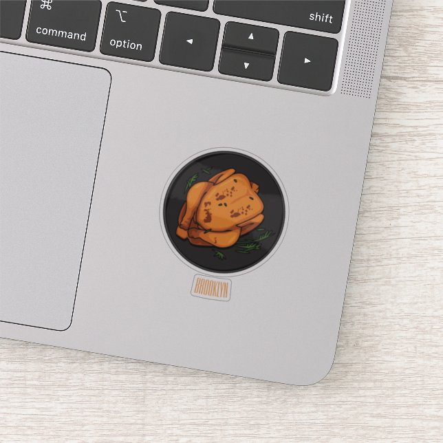 Roast chicken cartoon illustration (Detail)