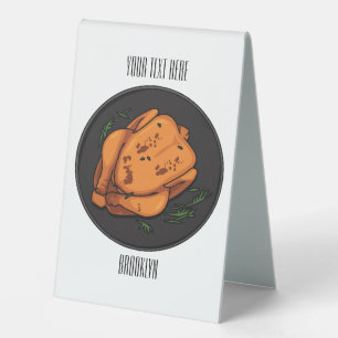 Roast chicken cartoon illustration