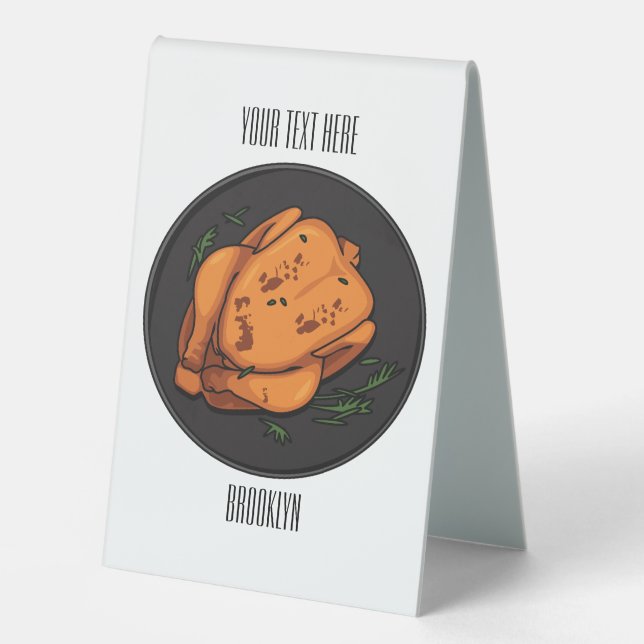 Roast chicken cartoon illustration (Front)